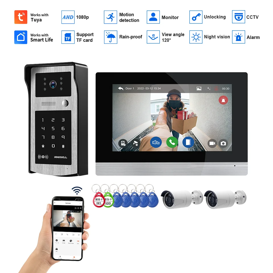 Videocitofono wireless WIFI Smart HD 1080P con impostazione multisblocco che protegge la tua casa
