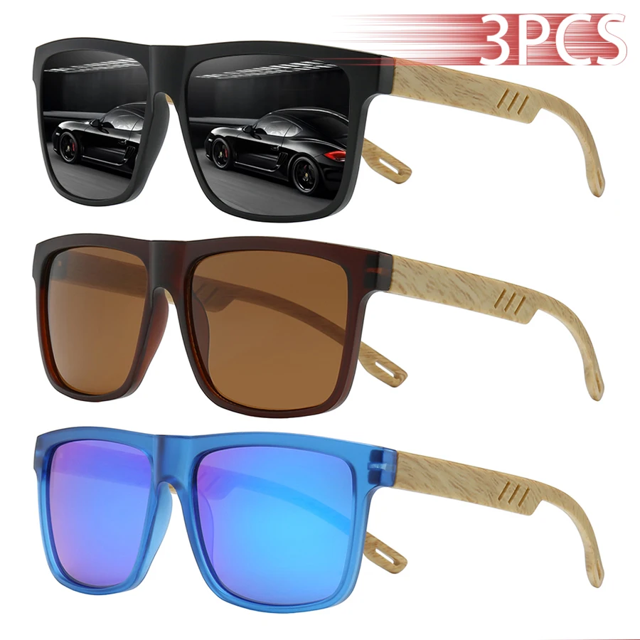 

3 пары классических спортивных солнцезащитных очков, модные защитные очки для активного отдыха, таких как рыбалка, путешествия, бег, вождение.