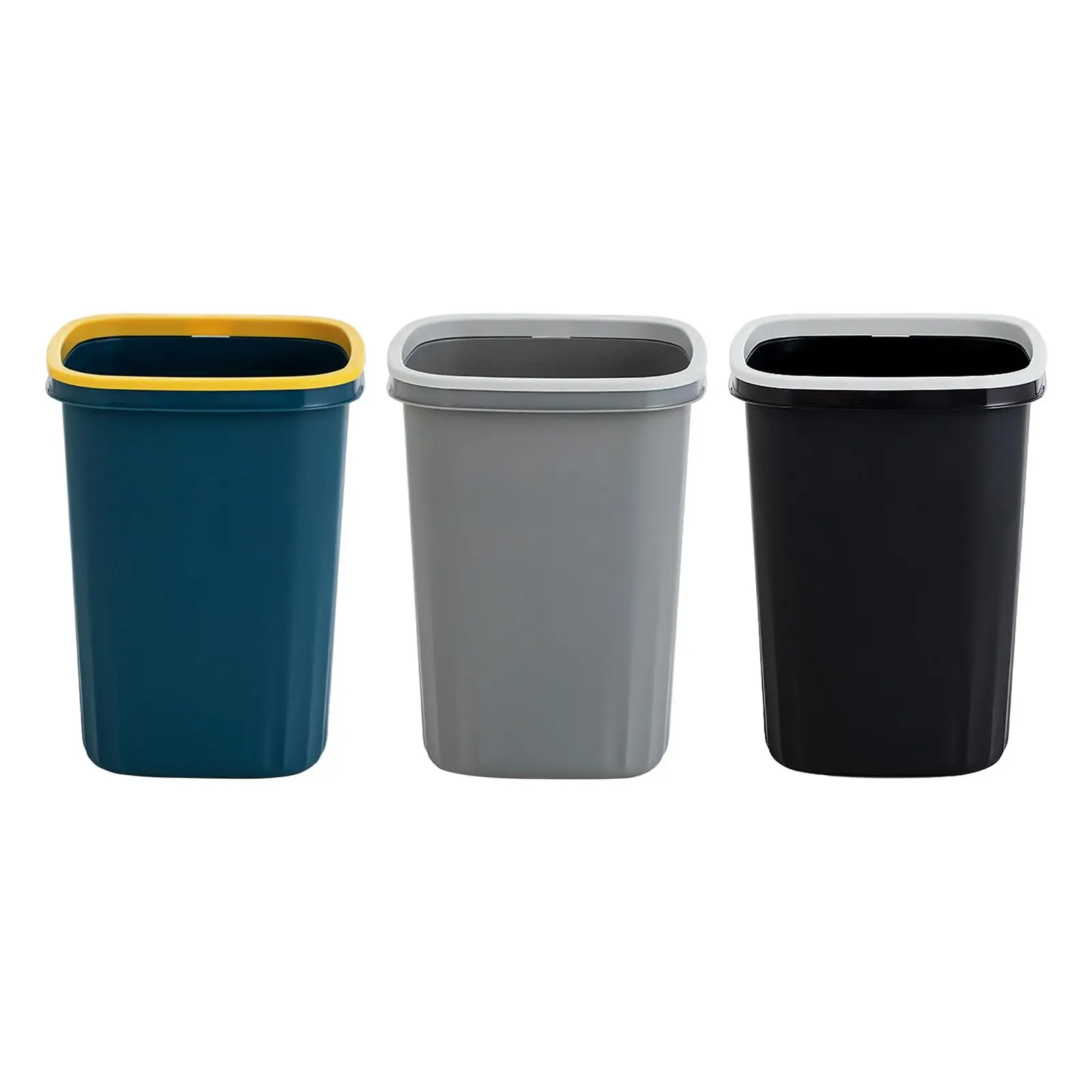 Large Trash Can Durable Waste Bin Lidless Rectangular Wastebasket Garbage Container Can for Bathroom Dorm Living Room Indoor