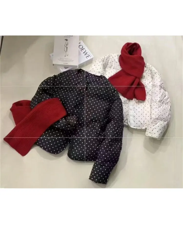 

Dongda Gate Polka Dot ort Cotton Jaet Women's Faionable Spring New Sle Cotton Coat Beautiful Cotton Clothing