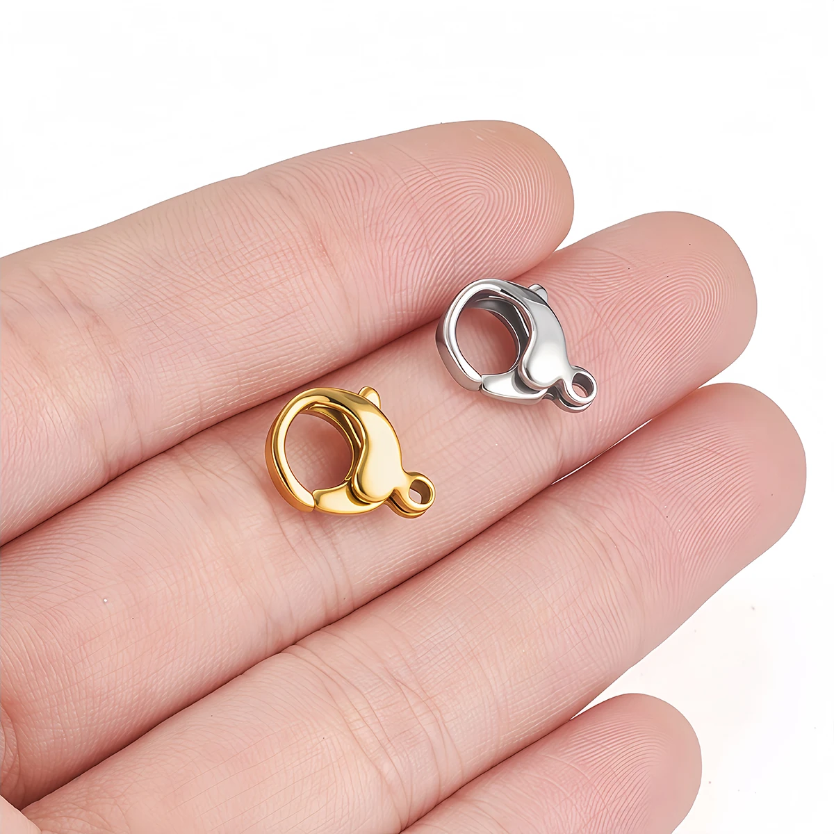 2PCS Stainless Steel Lobster Clasps Connectors Hook 12mm Gold Plated for Necklaces Bracelets Jewelry Making Findings Accessories image 6