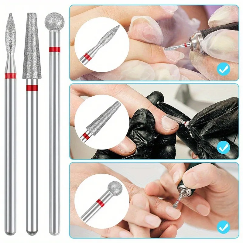 7PCS/BAG Nail Drill Bits Diamond Tips for Electric Manicure Pedicure Machine Milling Cutter，Nail Art Manicure Tool Accessories