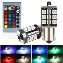 2pcs Super Bright Car LED Bulb and remote control 1156 BAU15S PY21W 1157 DRL Light T20 7440 7443 3156 3157 W21W Turn Signal Lamp