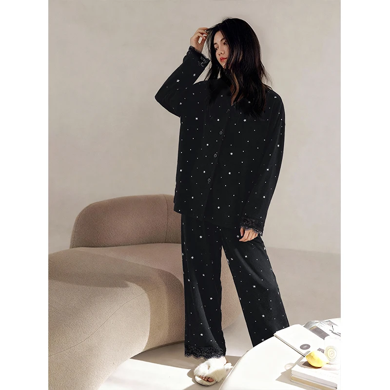 

Pajama Sets Women Sleepwear Holiday Festival Print Rayon Nightwear Celebration Theme Three Quarter Sleeve Shorts Summer Special