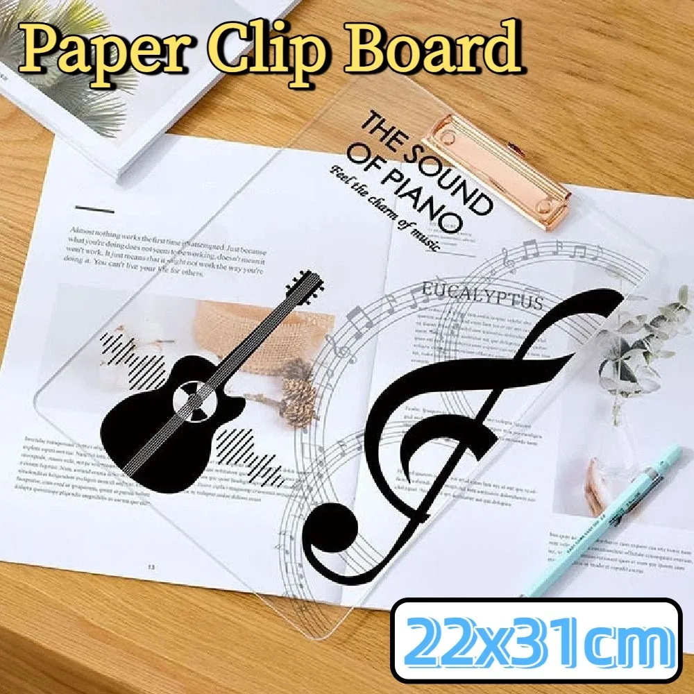 

Прочный планшет-клипборд с музыкальной тематикой, утолщенный, прозрачный, формат А4, креативный портативный планшет для письма, для деловых встреч