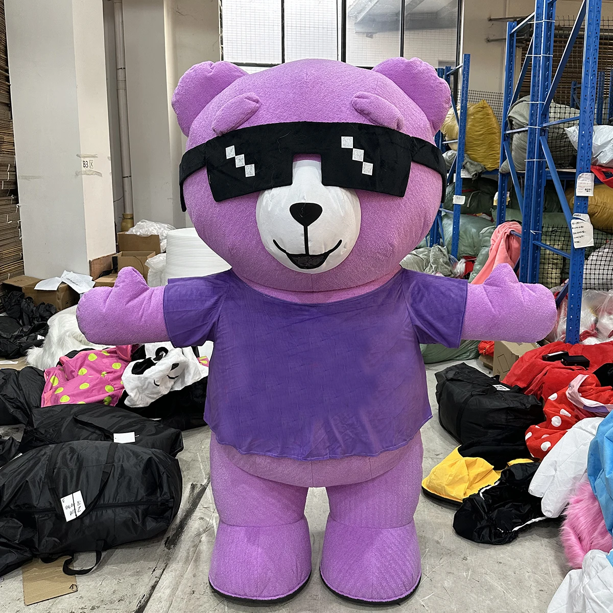 

New Inflatable Christmas Bear Mascot Costume Walking Doll Clothes Halloween Carnival Fancy Party Suits No Battery