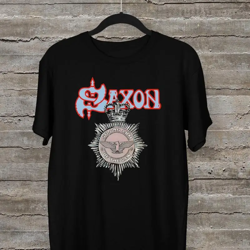 Saxon Band T-shirt Black Short Sleeve All Sizes S to 5XL