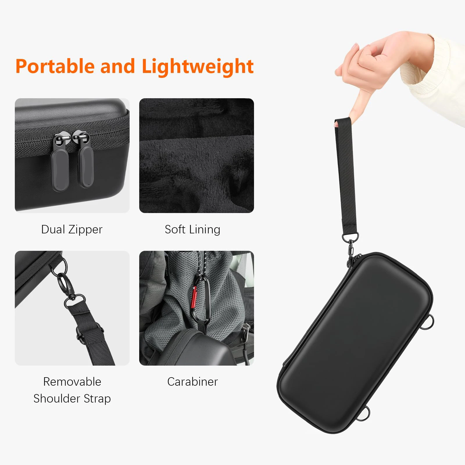 Tragetasche für DJI OSMO Pocket 4P, Pocket 4 Pro Zubehör, kompakte Hartschalen-Reisetasche mit Schultergurt, Aufbewahrungstasche – Detail 5