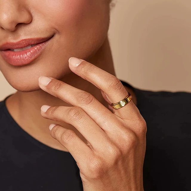 Love Friendship Ring 18K Gold Silver Rose Plated Cubic Zirconia Stainless Steel Promise Ring Wedding Birthday Gift for Women Men AliExpress