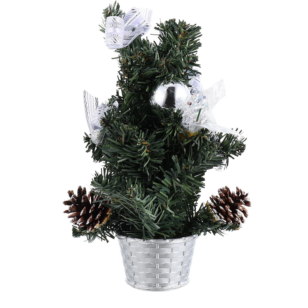 

Mini Christmas Adornment 30cm Silver No Lights Decorative Festive Scene Christmas Decor Layout Prop Home Bar Shop nament
