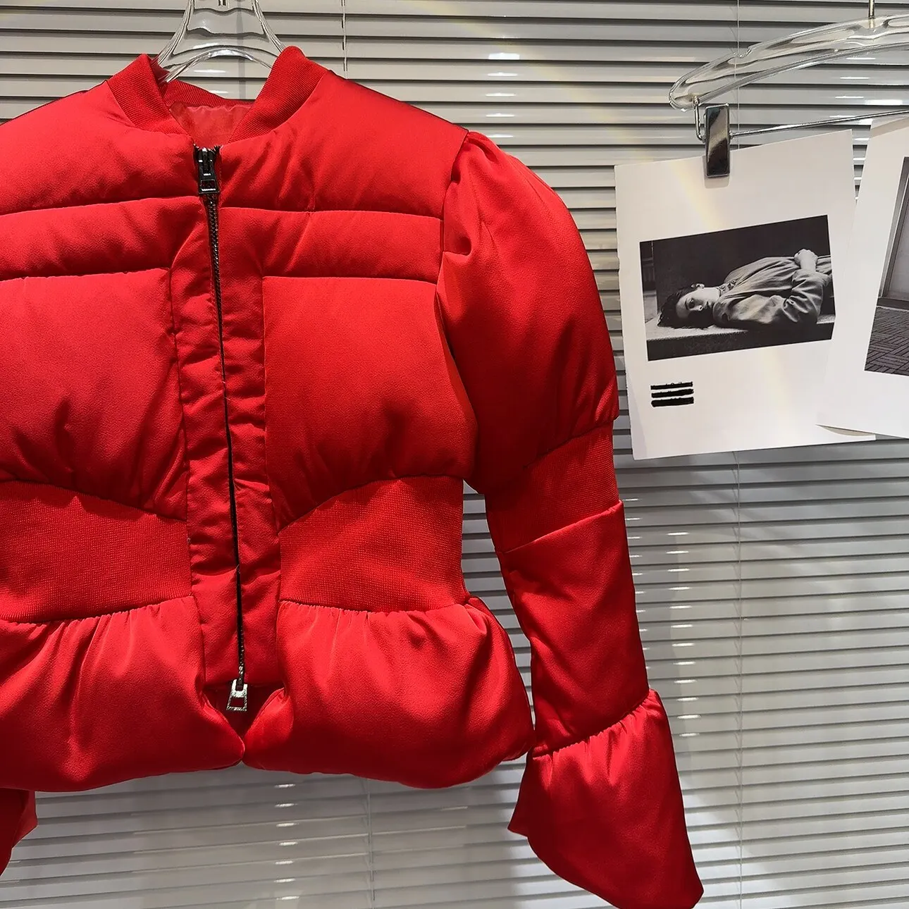 DEAT 2026 Winter New Items Fashion Women's Thread Waist Design Warm Jacket Casual Solid Color Zipper Cotton Padded Coat 11A01161