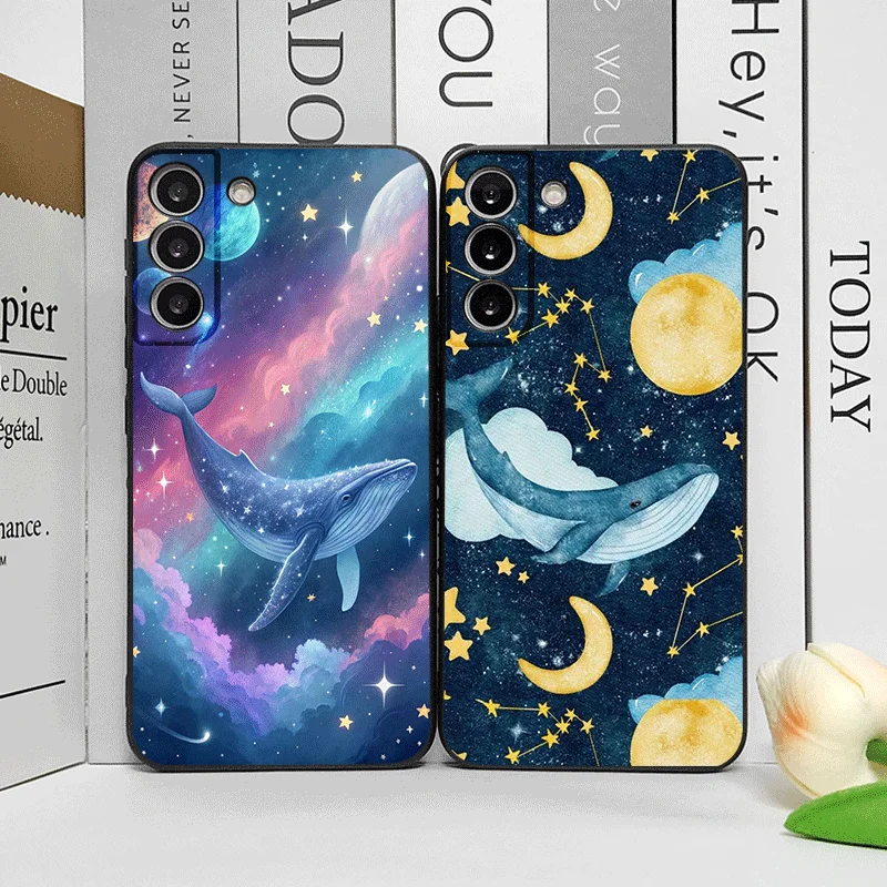 Creative Cartoon Starry Sky Blue Whale Printed Phone Case for OnePlus 12 13 R 11 10 9 8 Pro Nord 4 CE2 CE5 ACE2 ACE3 Soft Cover