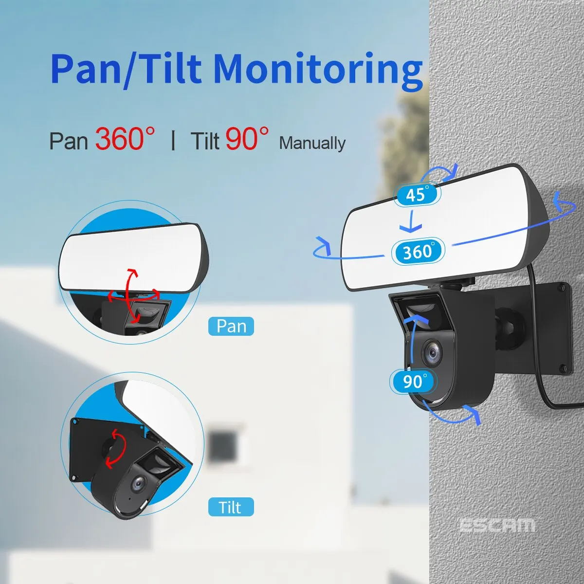 Tuya App Wifi Ip Camera Met 2300Lumen Schijnwerper 2mp 1080P Dubbele Lichtbron Nachtzicht Pir Bewegingsdetectie Beveiligingsmonitor