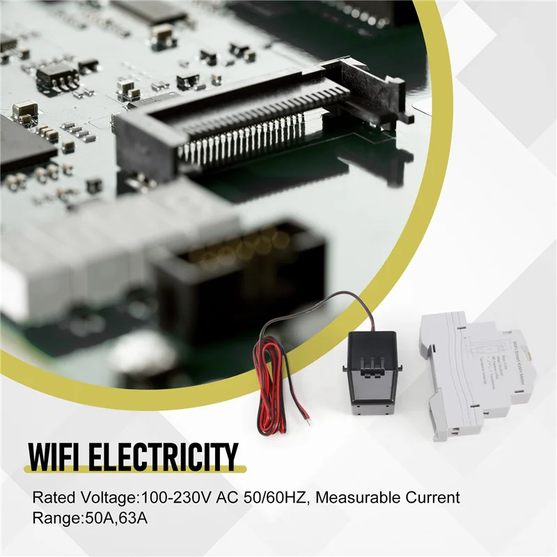 AEE6-ATMS1603 Tuya Contatore di energia intelligente Wifi monofase 100A Guida Din Misurazione precisa Voltmetro Amperometro Potenza