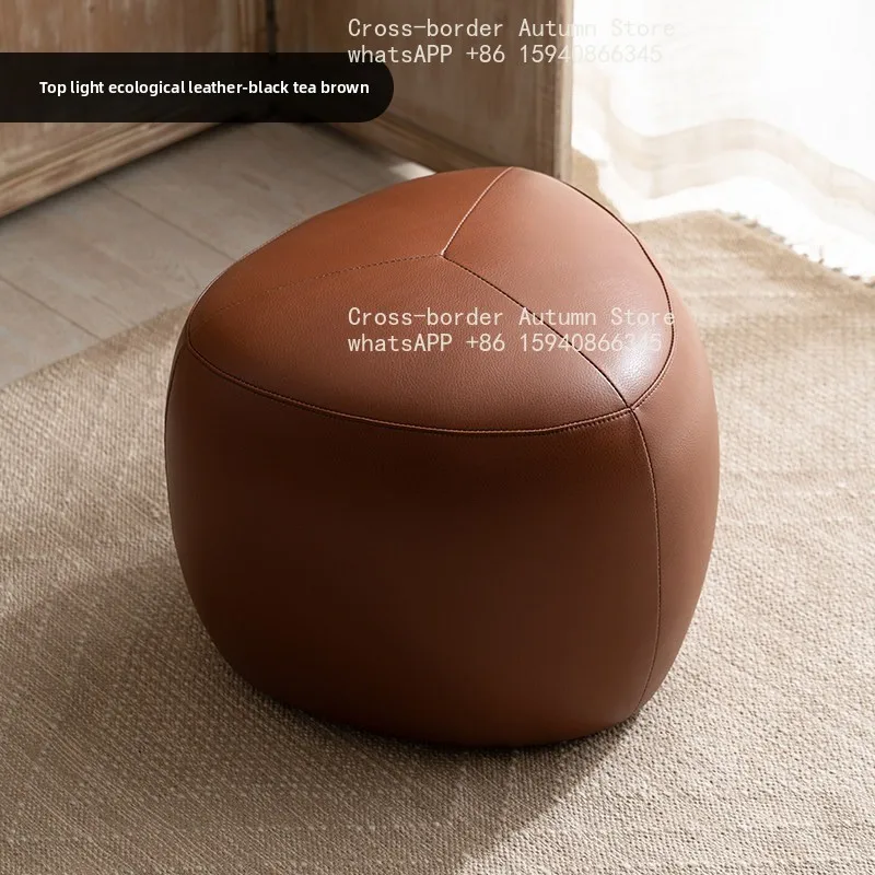 Triangle stool Solid wood home shoe change stool Living room sofa pedal Bedroom cloakroom Creative dressing low stool