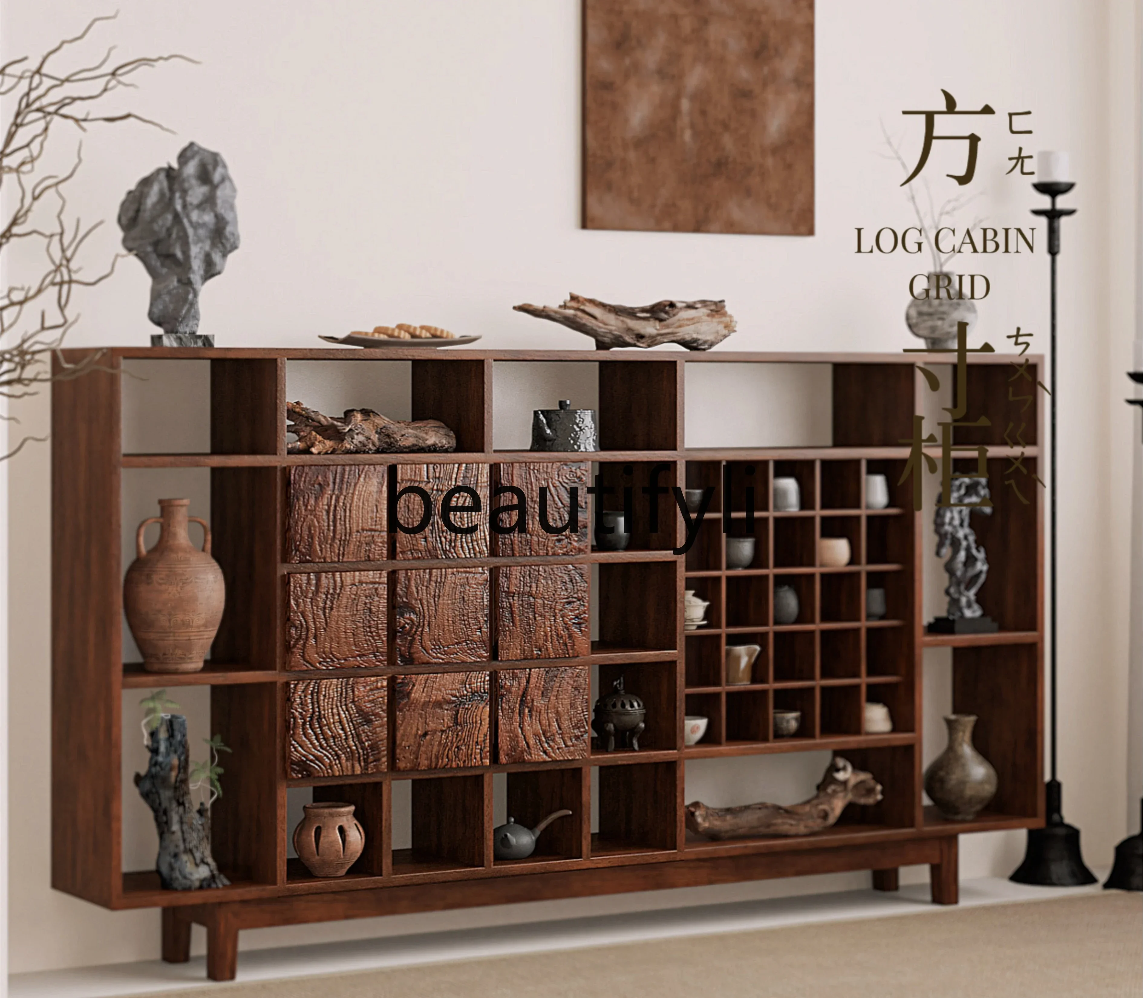 

zqqqqSolid wood Duobao Pavilion tea cup teapot rack Bogu rack storage display cabinet