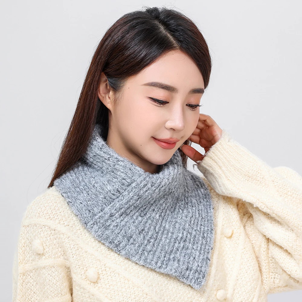 Turtleneck Knitted Fake Collar Detachable Windproof Winter Warm Scarf Neckerchief Neck Warmer Scarf Fake Collar Scarf Thicken