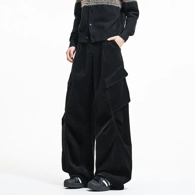 LUZHEN Loose High Quality Multi Pockets Design 2026 New Straight Casual Pants Men's Handsome Solid Color Cargo Trousers JY9012