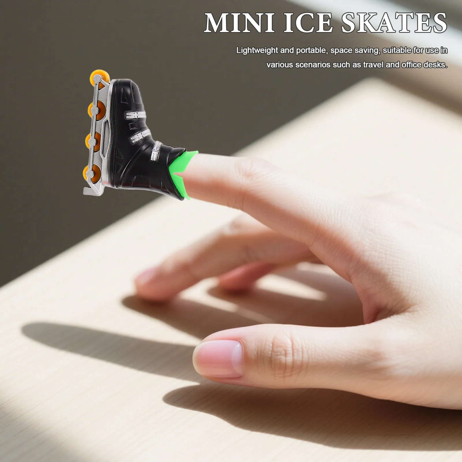 6Pairs Mini Finger Skateboard Mini Roller Skates Portable Desktop Finger Skates for Kids Adults Compact Travel Office
