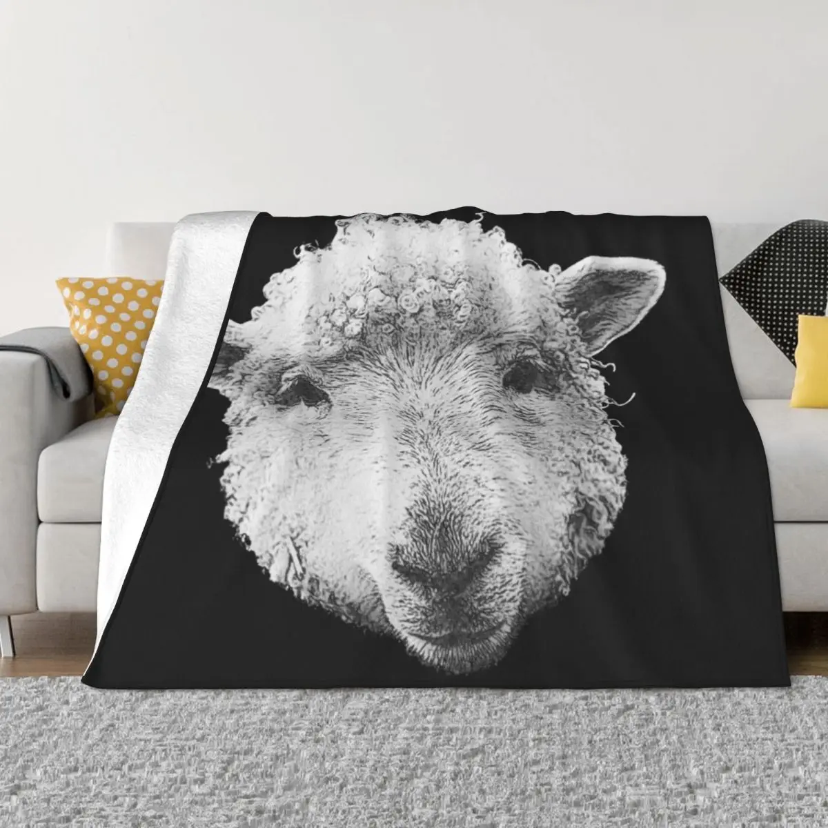 Schafkopf canvas optics, great sheep t-shirts, sheep design girls Throw Blanket Hairy Hairys Camping Blankets