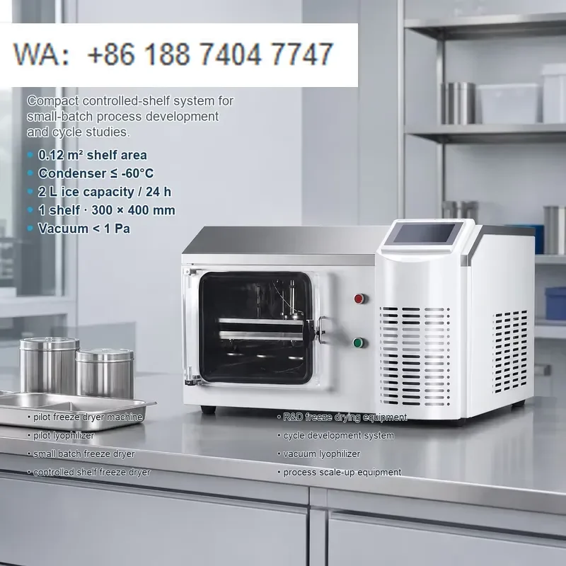 for SJIALAB Automatic Pilot Freeze Dryer with PLC and Pump Core Components 2kg per Batch Lab Use Shelf Temperature Drying