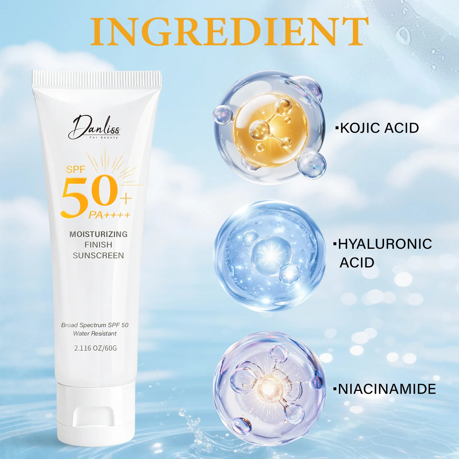 UV Body Protect & Moisture Sunscreen Lotion, SPF50+ PA++++, Broad-Spectrum UVA/UVB Defense, Water & Sweat Resistant.