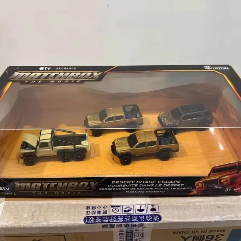 Matchbox Movie Line Premium 4-Pack Jmb53 Alloy Off-Road Vehicles Spare Tire Availability Varies Pickup Truck Toy Car Gift Box