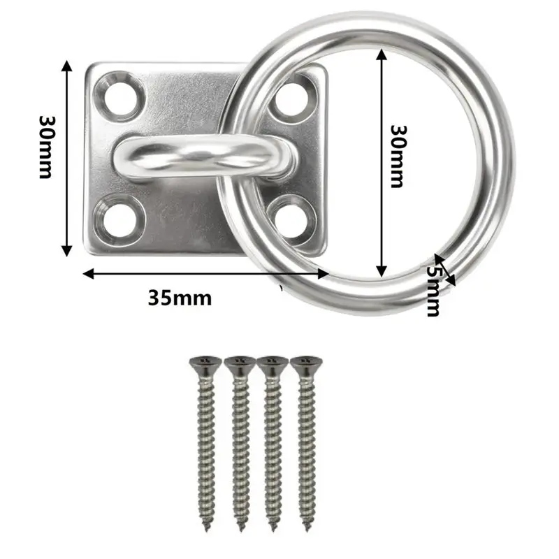 【ORNAMENT】Marine Eye Plate Stainless Steel Universal With Ring - Optimal Rust Protection For Boats