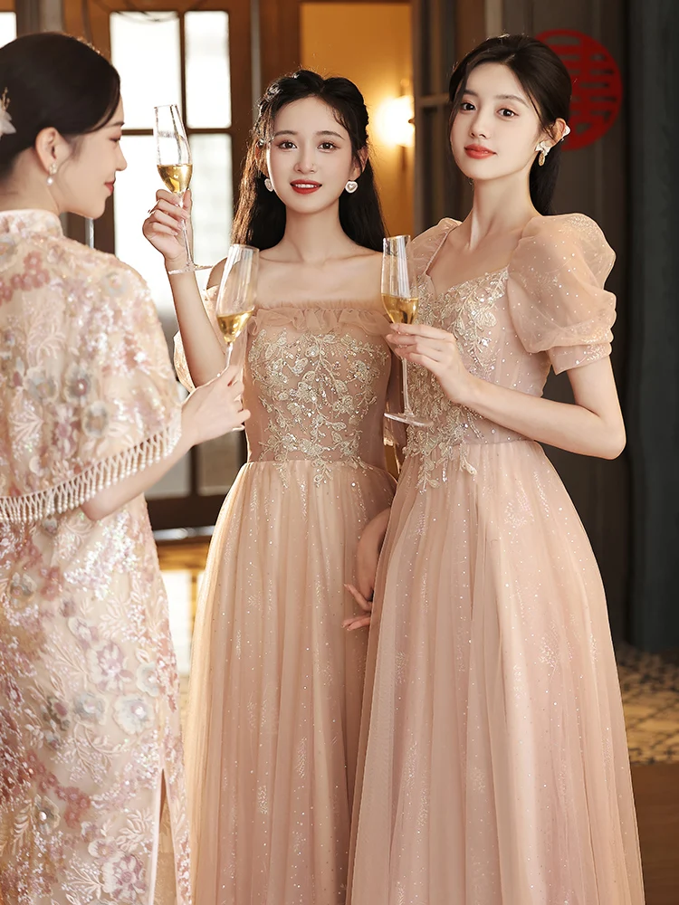 

Pink Maidservant Dr Women's New 2025 Autumn High-End Sister up aduation Ceremony Gown Can Be Worn in Daily Life