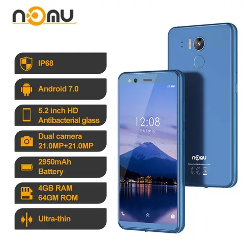 NOMU M8 4G LTE 견고한 스마트폰, 안드로이드 7.0, MTK6750T 옥타코어, 듀얼 21.0MP, NFC 방수, 5.2 인치 휴대폰, 4GB RAM, 64GB ROM