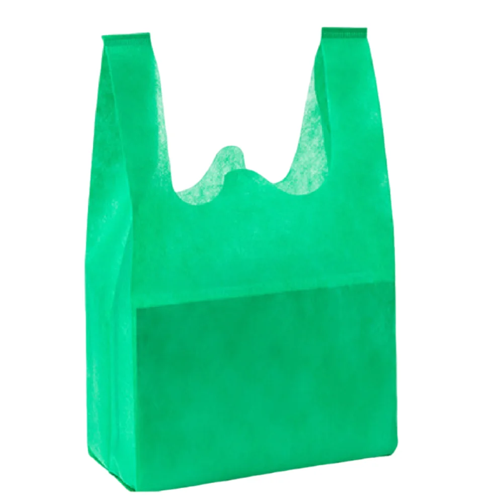 50Pcs Solid Color Non-woven Shopping Bag Portable Large Capacity Eco-friendly Handbag Thickened Durable Reusable Tote Bag