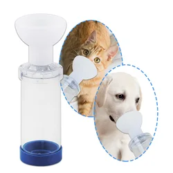 New Pet Feline Cat Dog Aerosol Chamber Tank Spacer Assist Inhalation Pump Nebulizer Manual Plastic Silicon Mask Animal Clinic