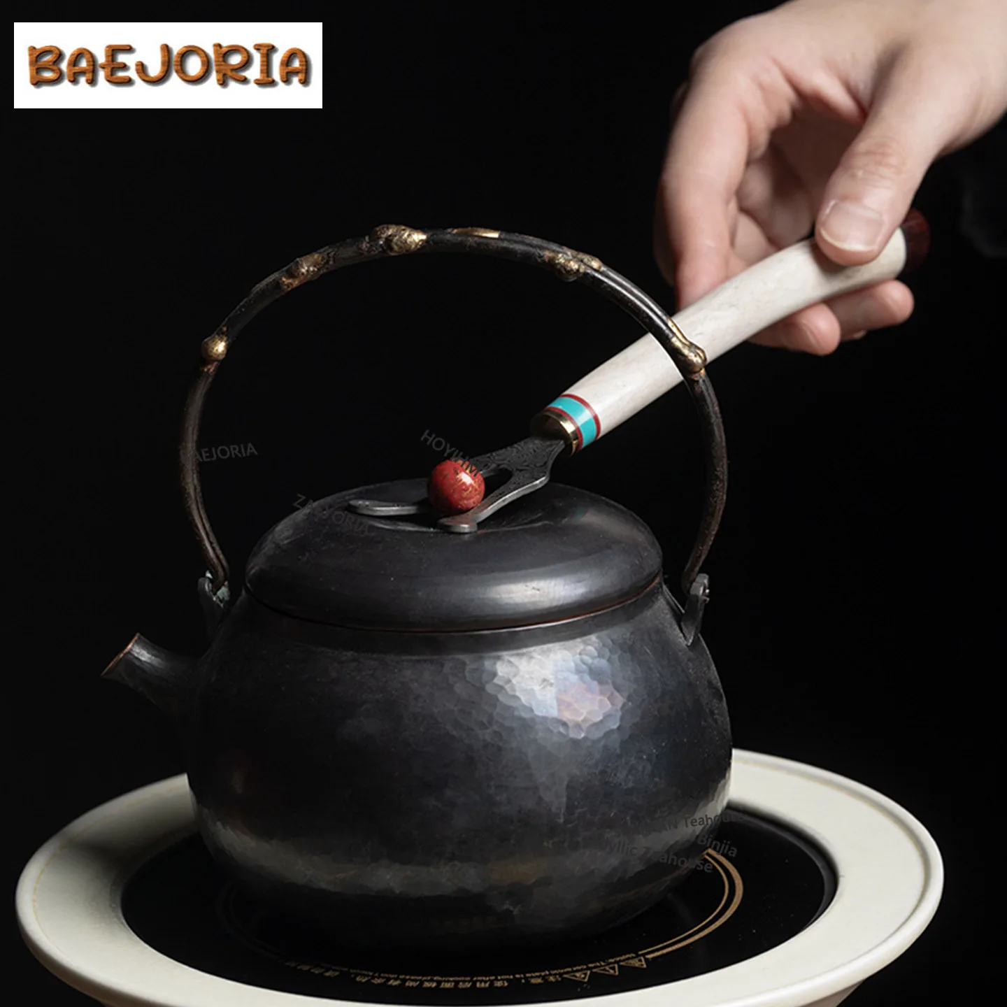 BAEJORIA Damascus Ostrich Bone Tea Tweezer Japanese Tea Clip Household For Toast Bread Pickles Tieguanyin Teaset Decoration Gift
