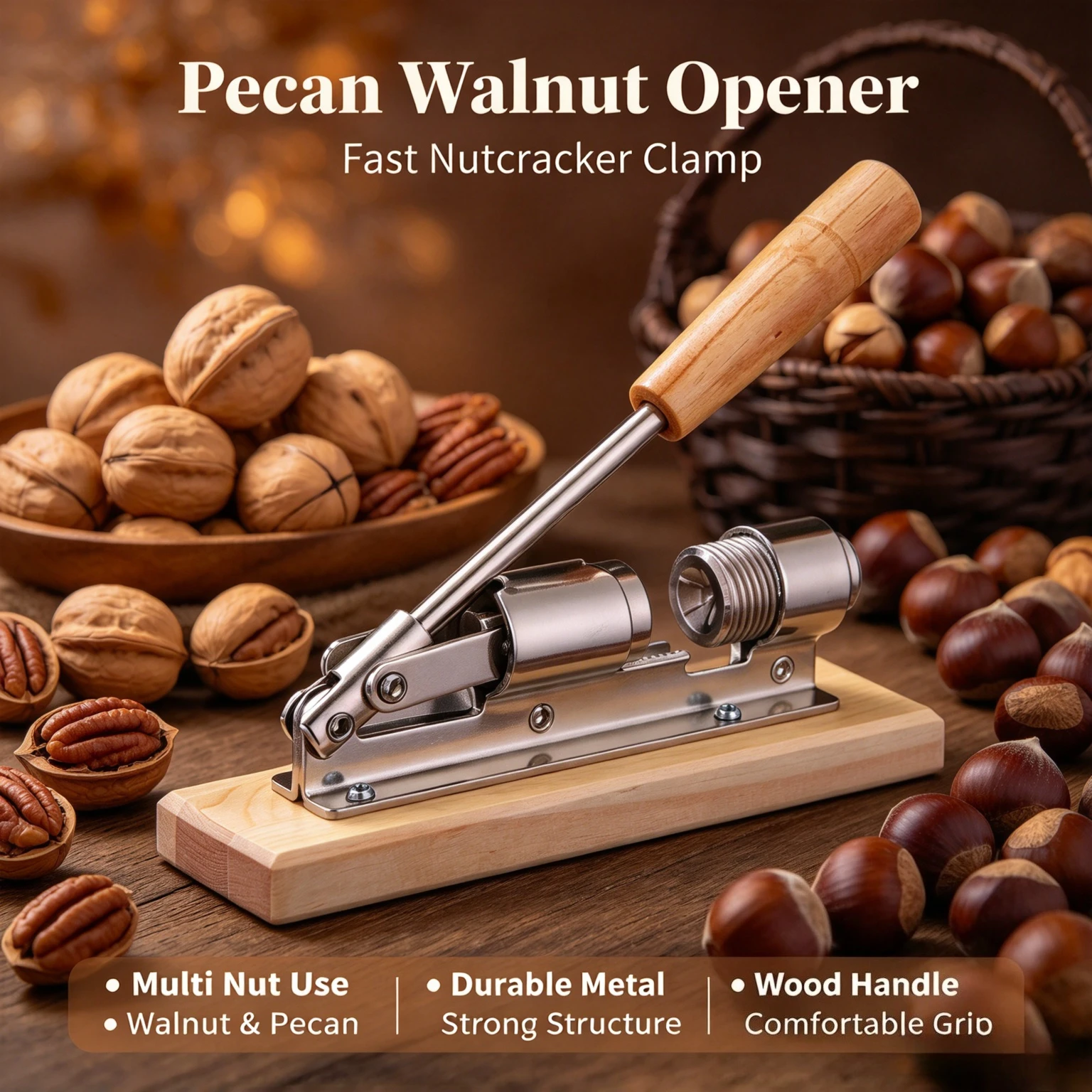 Manual Nut Cracker Stainless Steel Mechanical Sheller Kitchen Tools Pecan Filbert Walnut Nutcracker Fast Opener Nutcracker Clamp