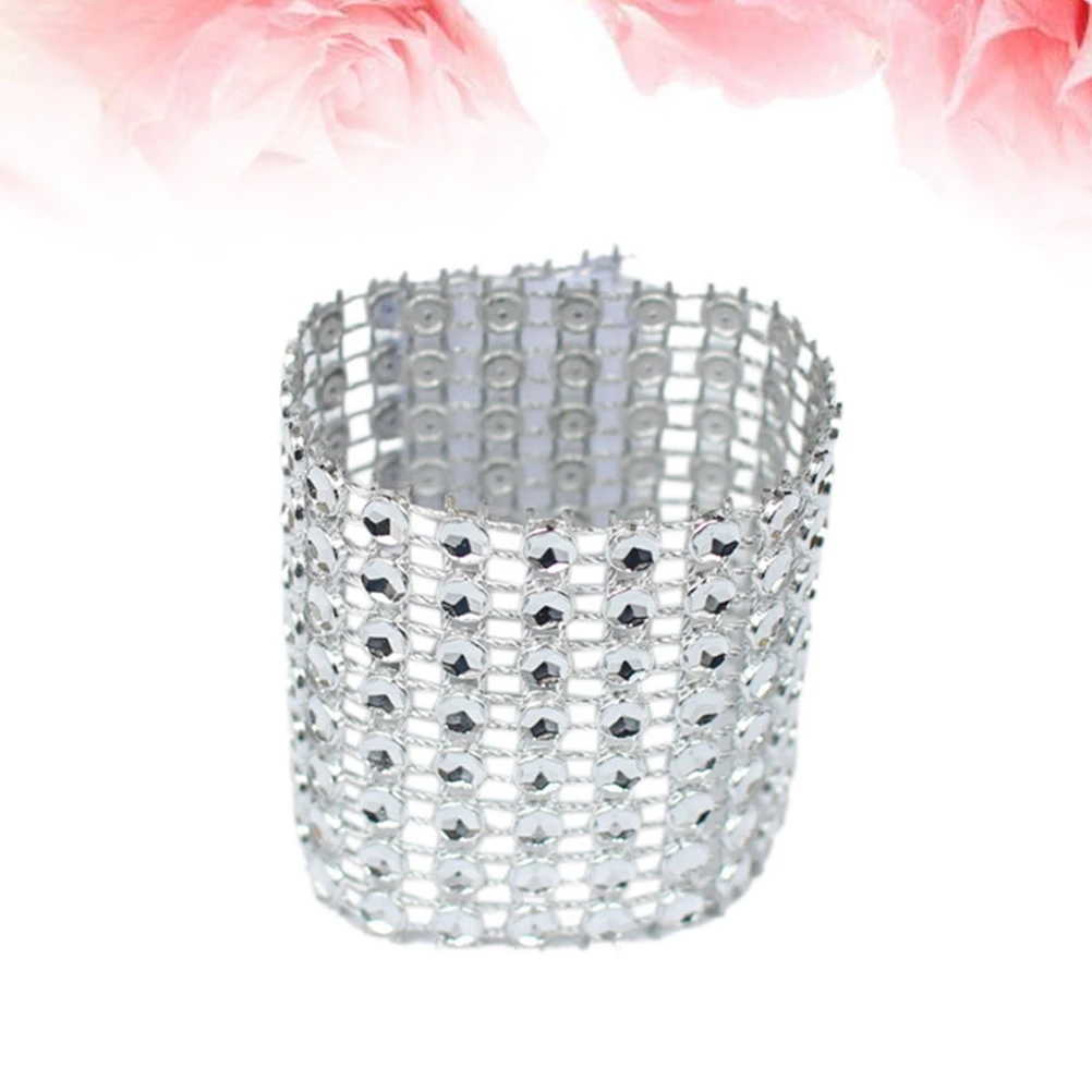 

100 Pcs Napkin Ring Serviette Buckle Silver Rings Dining Table Holder Holders Napkins