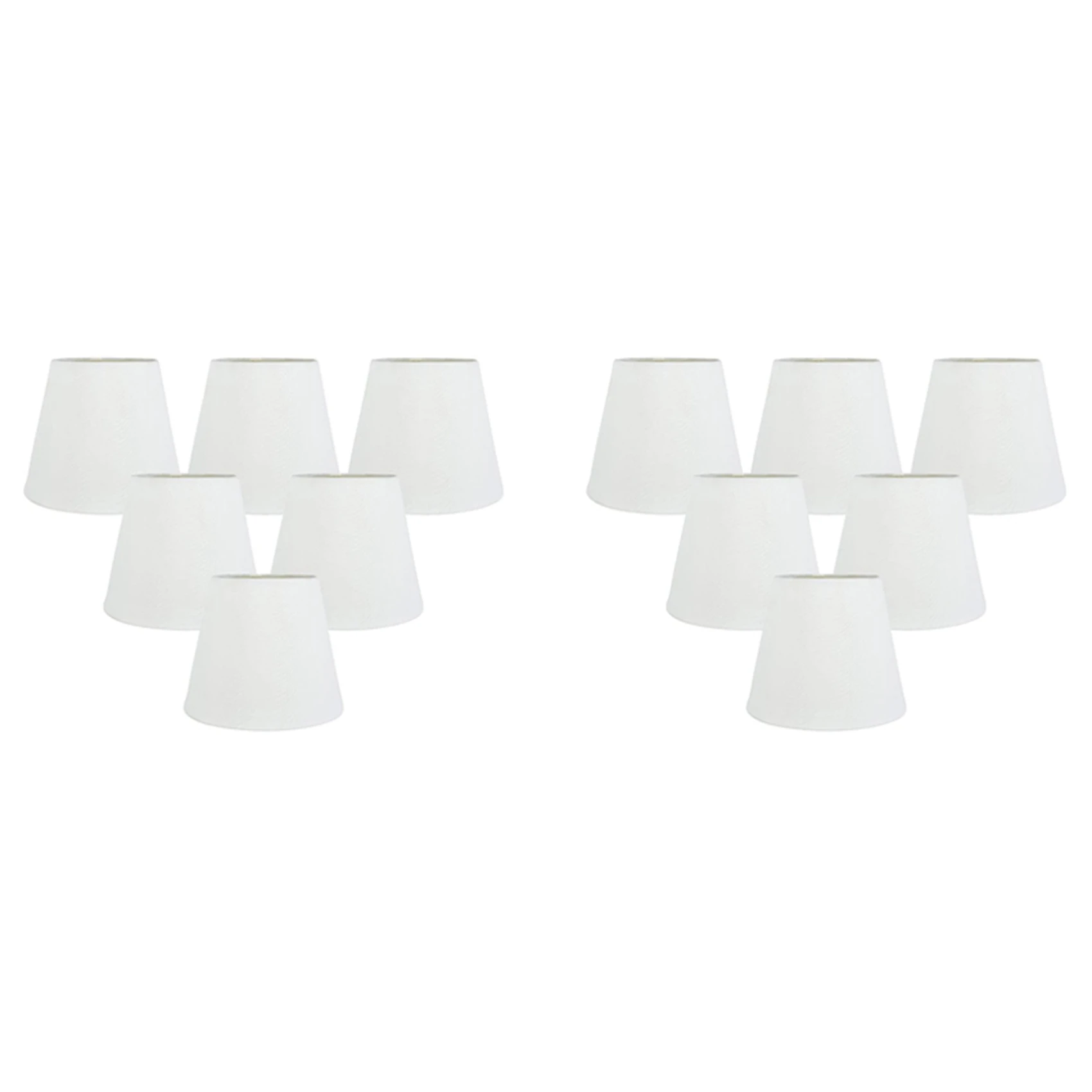 VOFUN-Set di 12 paralumi per lampadari con clip in tessuto bianco, ricambio per lampada da parete E14 lampadario decorazione domestica