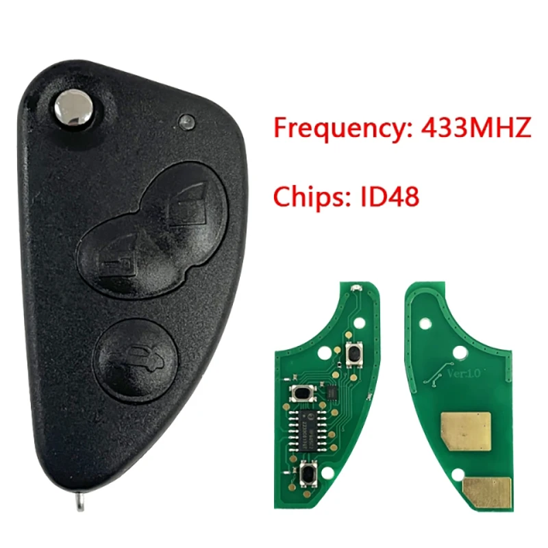 CN092007 Replacement Remote Key For Alfa Romeo 147 156 166 G 433MHZ ID48 Chip