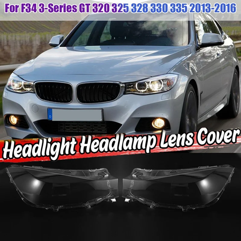 

LH&RH Headlight Shell Cover For BMW F34 3-Series GT 320 325 328 330 335 2013-2016