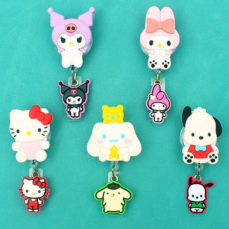 Cartoon Cute Two Face Dog Cat Rabbit Style Scalable Badge Reel Holder Nurse Doctor Student Name Tag And Id Holde Accessories