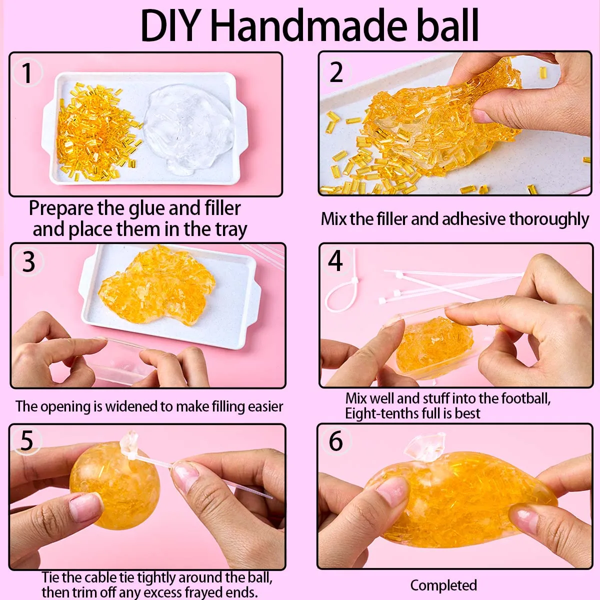 6Pcs Transparent Soft TPR Empty Ball Skins DIY Handmade Bubble Squishy Toy for Stress Relief Squeeze Fidget Toy Crafts Making view 3