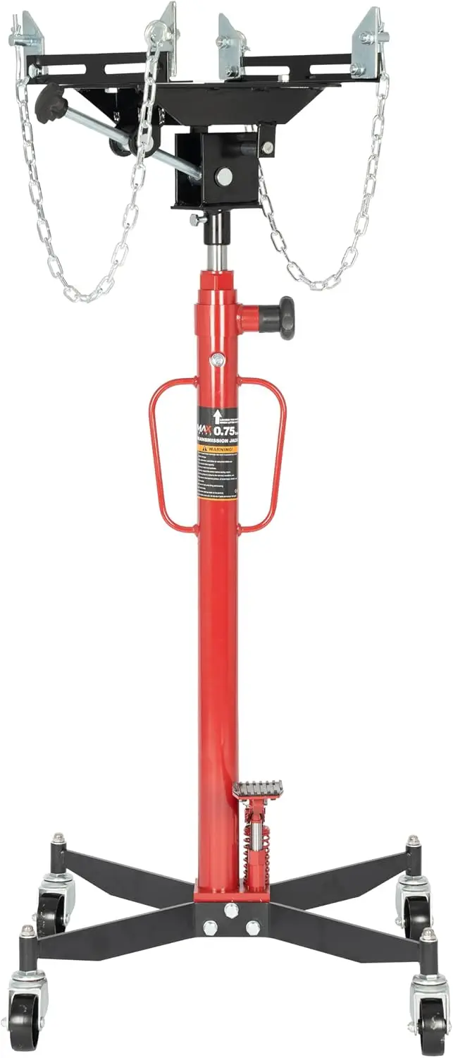 0.75 Ton (1660 lbs) Hydraulic Telescoping Transmission Jack with 360° Swivel Wheels, Foldable Foot Pedal, Adjustable Garage/Shop