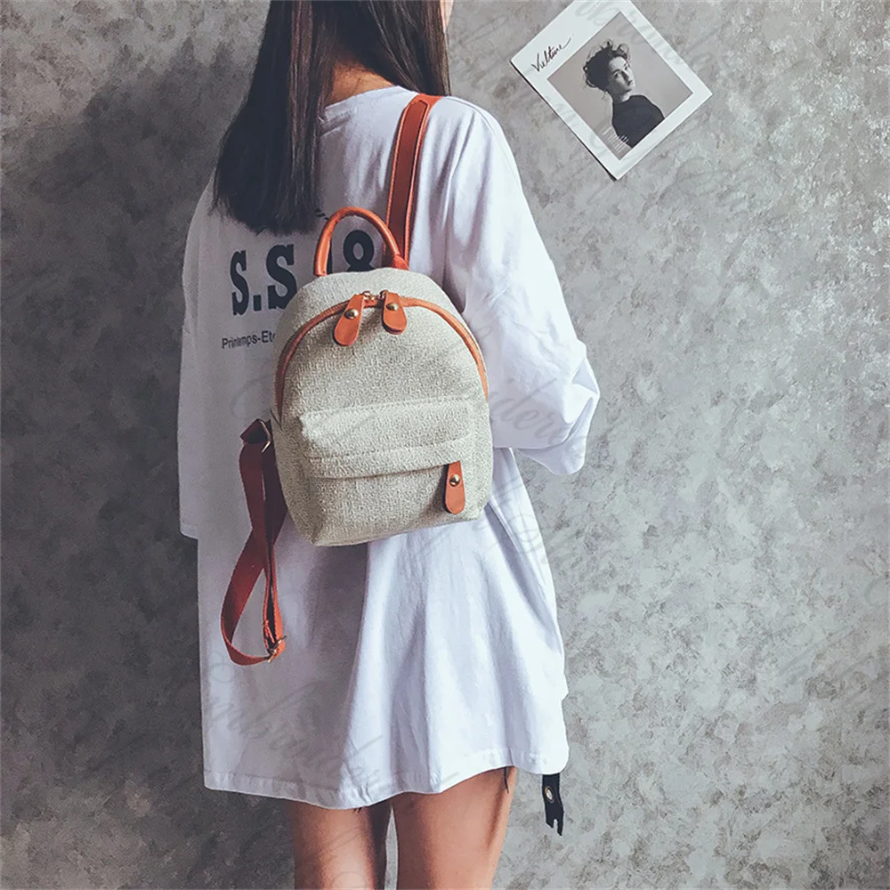 Customized Name Fashionable Backpack Women\'s Summer New Color Contrast Shoulder Bag Personalized Embroidery Travel Mini Backpack