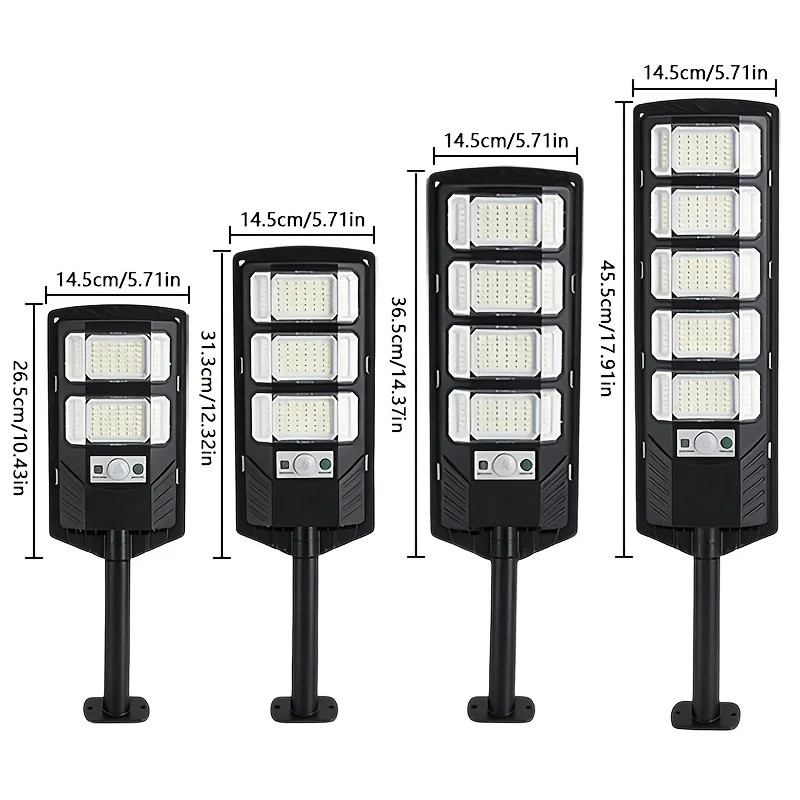 New Outdoor Solar Street Lights with Poles 500LED Super Bright Motion Sensor IP67 Auto On Off Dusk to Dawn Easy Installation Solar Light for Patio Outside Garden Garage Lawn Zero Electricity Bill