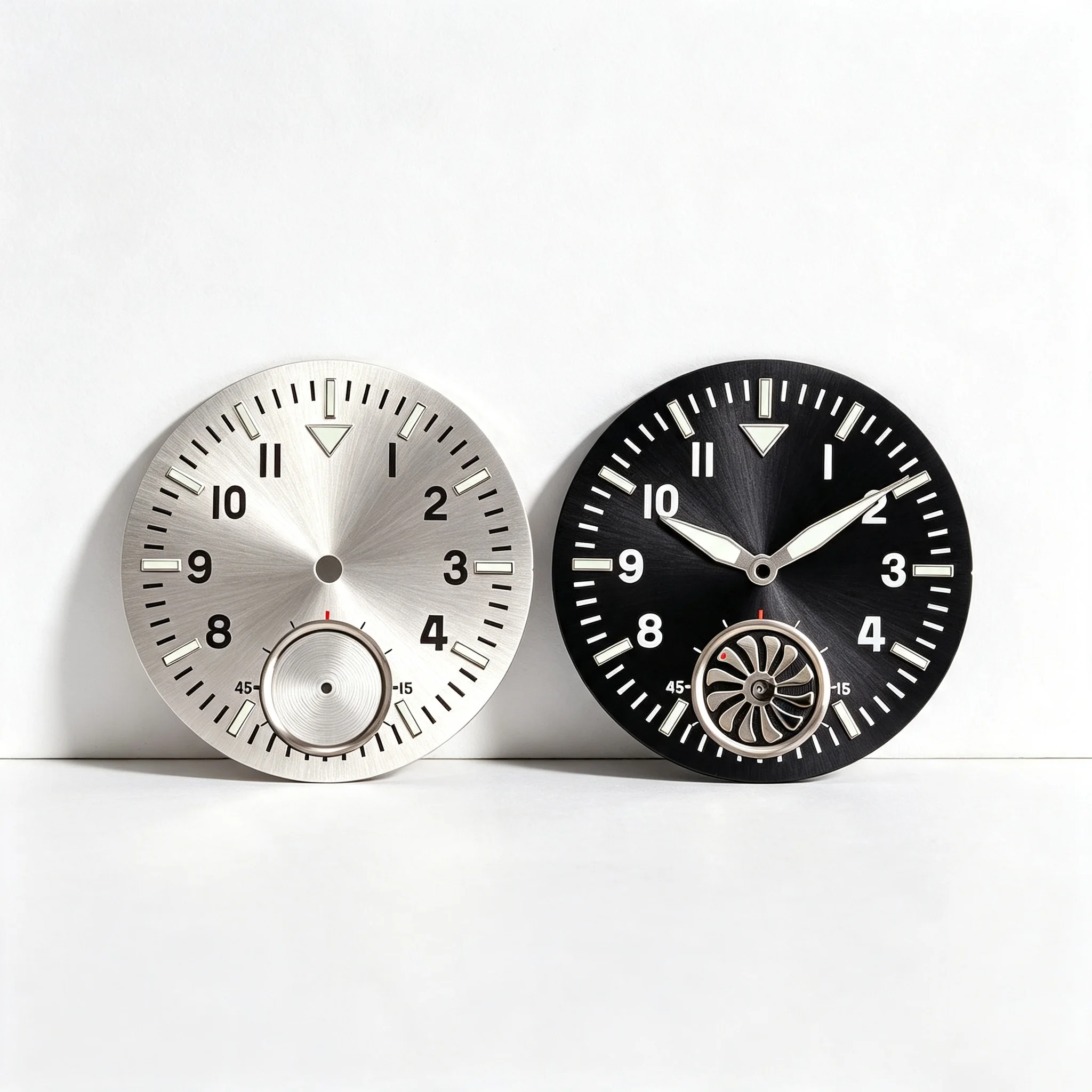Tandorio 37mm Black/White 6498 Watch Dial For ETA 6498 ST3621 Small Seconds at 6 O'clock Manual Wind Watch Dial Replacement