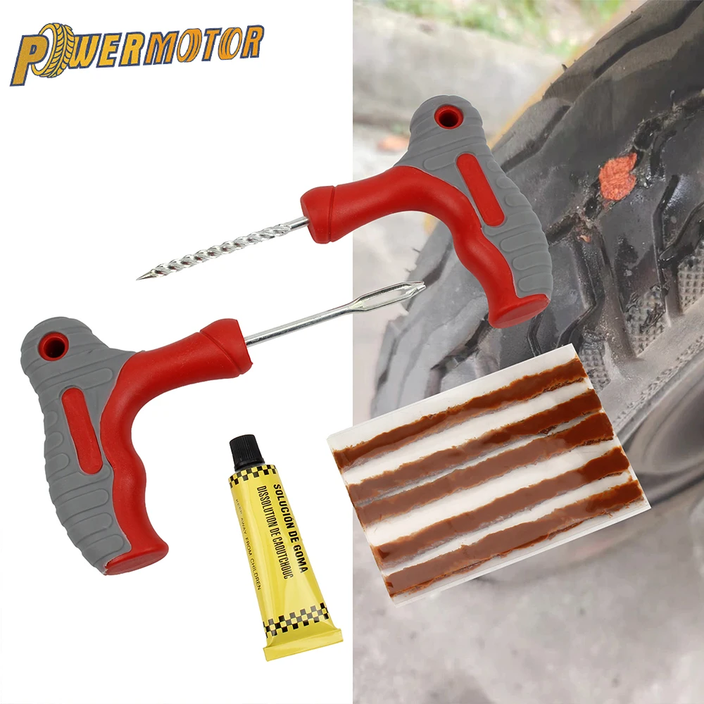 

Motorcycle Tire Repair Tools Kit Fixing Puncture Flat Road Tubeless Tire Plug Rubber Auto Bike Moto Repair Accessories