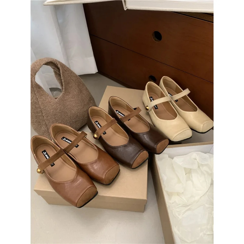 

Korean Shoes Soft Casual Female Sneakers Square Toe Dress Flats Women 2025 New Summer Slip-On Leisure Lace-Up Spring Mary Janes