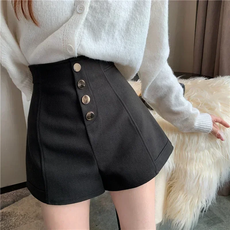 

Wide Black Short Pants For Woman To Wear White High Waist Women's Shorts Summer Cheap Hot Streetwear Aesthetic Fashion