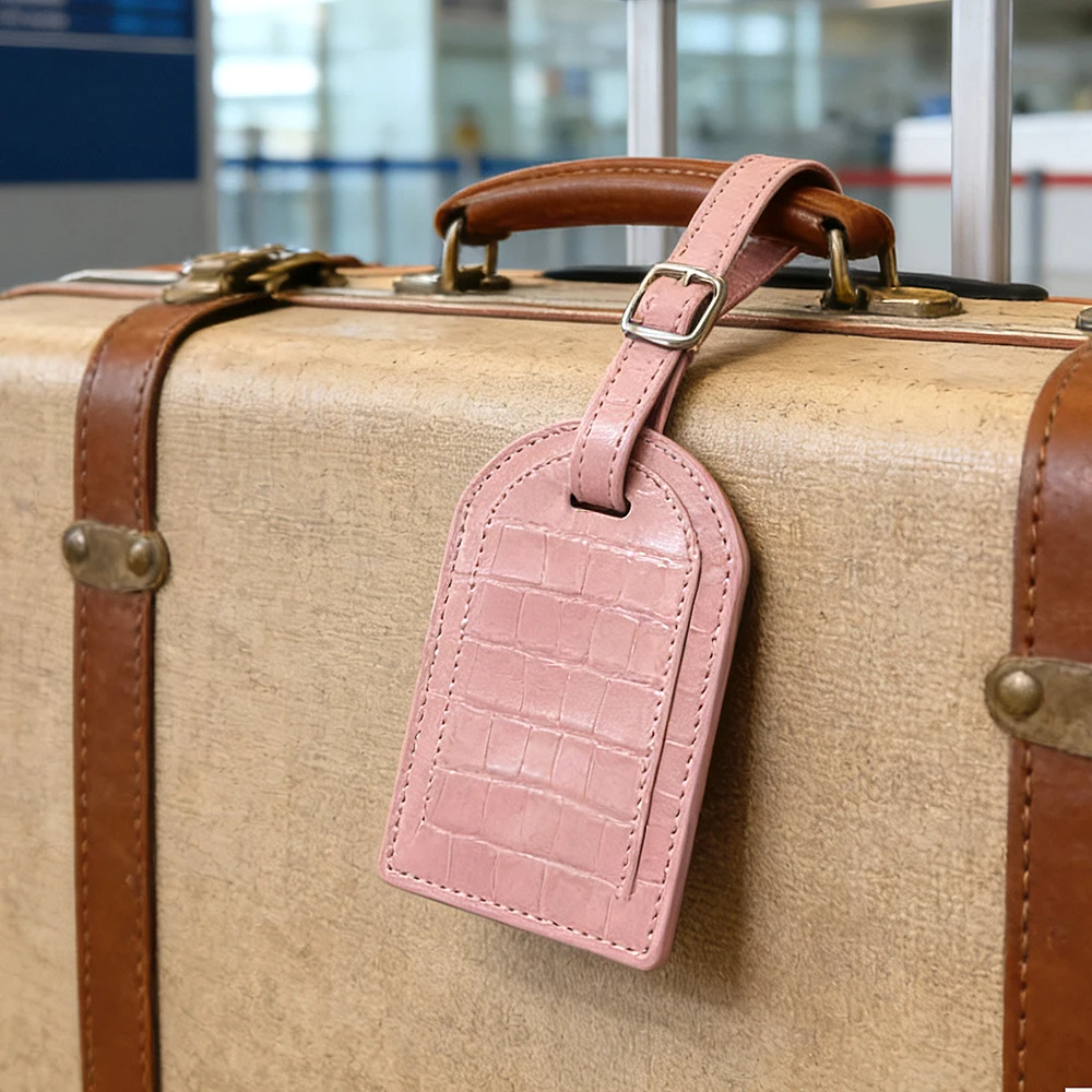 Krokodilmuster-Leder Personalisierte Reisepasshülle mit Namen, Modisches Großhandels-Gepäcketikett, Dropshipping Personalisierte Reisepasshülle – Detail 8