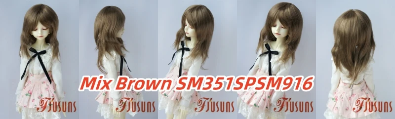 JD762 Natural curls Mid long doll wigs that can be tilted and self trimmed with bangs Full sizes Doll Accessories