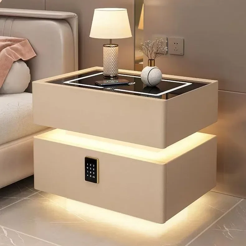 

Bedroom password lock storage cabinet Internet celebrity simple modern light luxury lamp wireless